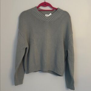 GAP Women's Sage Green Crewneck 100% Cotton Knit Sweater